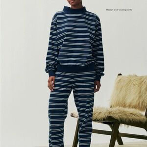 PARKE holiday striped cotton boxer pants snowflake stripe S NEW